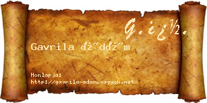 Gavrila Ádám névjegykártya